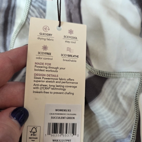 Callia Powermove 7/8 Leggings Women's XS Extra Small "Succulent Green" New - Picture 4 of 12